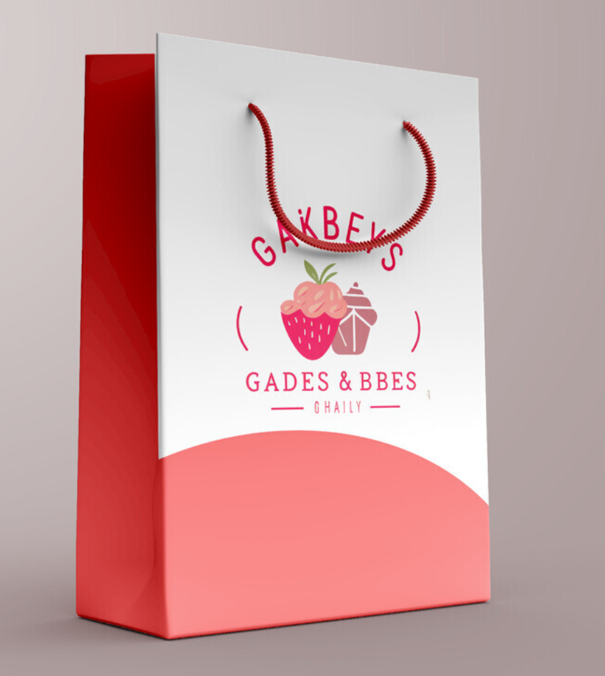 Sweet Strawberry Pink Delight Dessert Paper Bag